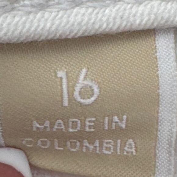 Michael Kors Women's White Denim Jeans Skinny Straight Fit Fringe Hem Size 16 - Picture 9 of 12